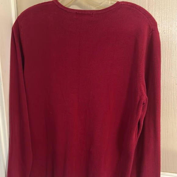 Karen Scott Red Cardigan Sweater with Ring Zipper - Picture 12 of 13